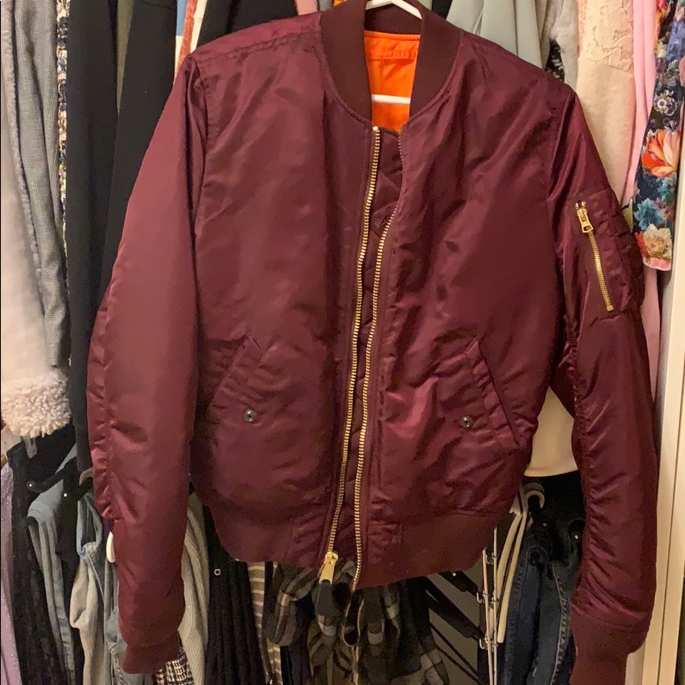 Alpha Industries maroon bomber XS new